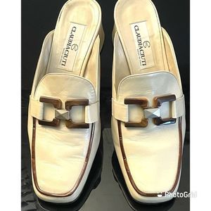 Claudia Ciuti  Leather Beige Brown WMS Mules SZ 8M